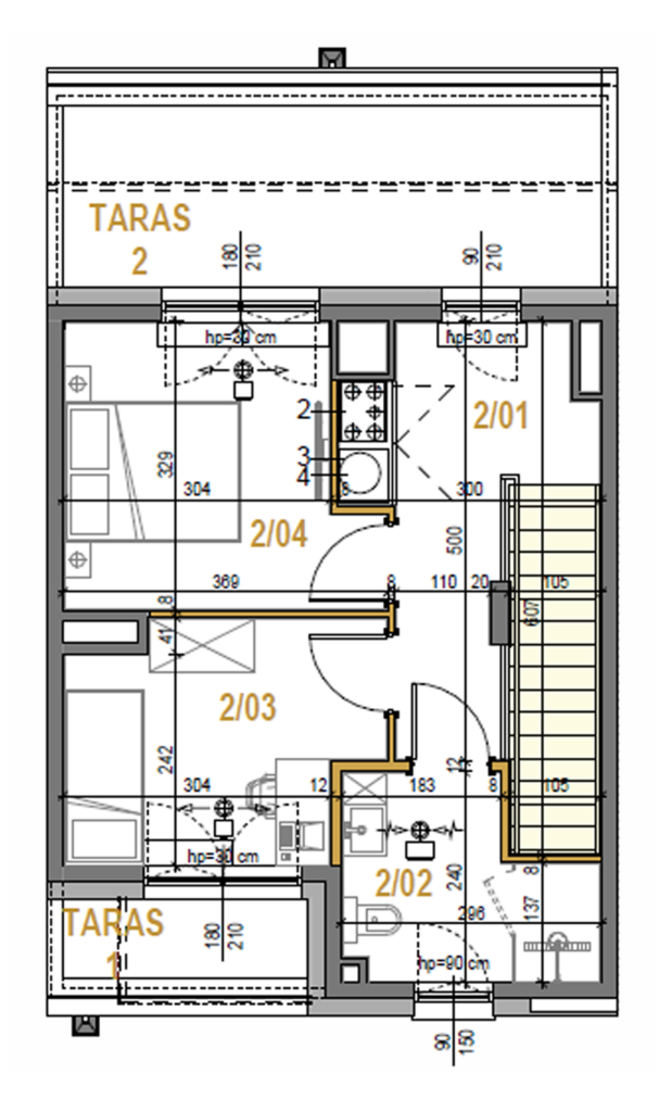 Rzut mieszkania 4/4B
